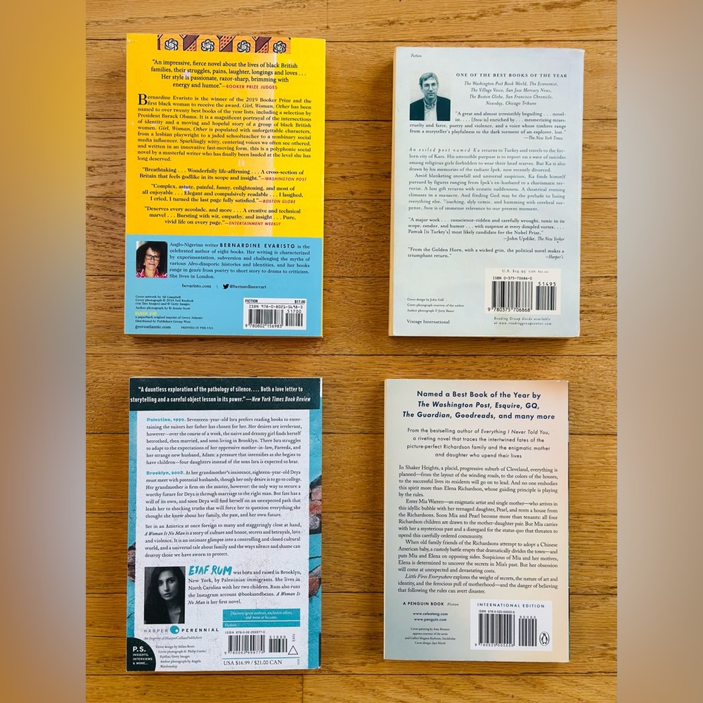 4 Bestsellers Little Fires Everywhere, Girl Woman Other, Snow, A Woman is No Man - Picture 2 of 7